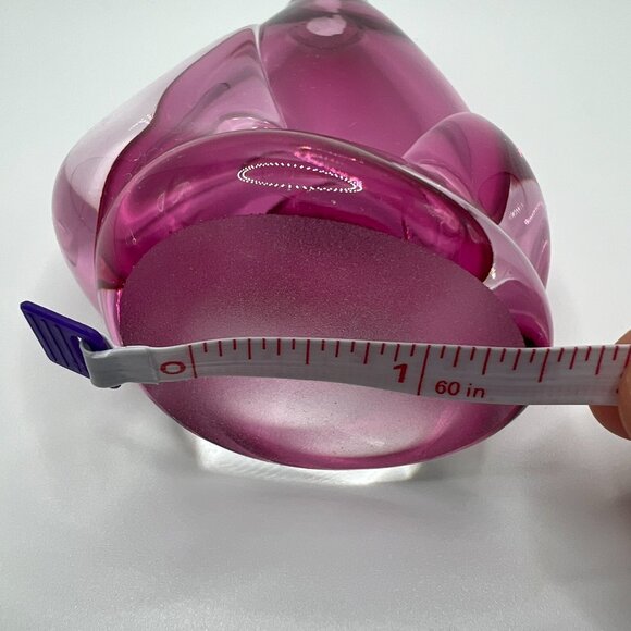 Pink Glass Bud Vase Signed by Unknown Artist, Dated 1989 - Unique Collectible - Picture 12 of 15